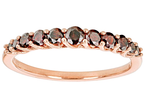0.50ctw Round Red Diamond 10k Rose Gold Band Ring - Size 5.5