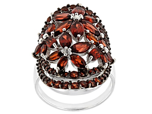 Photo of 4.73ctw Marquise and Round Vermelho Garnet™ Rhodium Over Sterling Silver Ring - Size 7