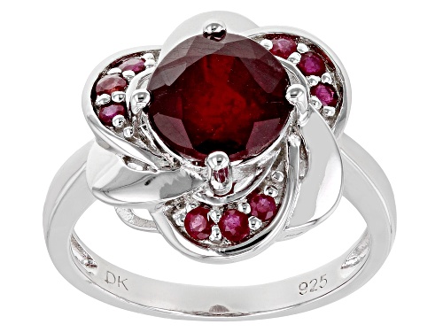 Photo of 2.41ctw Mahaleo® Ruby Rhodium Over Sterling Silver Ring - Size 7
