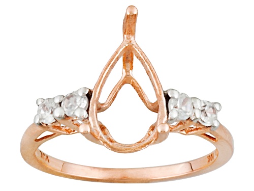10k Rose Gold 12x7mm Pear Shape With Appr .36ctw Zircon Semi Mount Ring