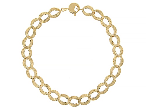 Stefano Oro® 14k Yellow Gold Fiori Ricami Reversible Grumetta Bracelet - Size 7.5