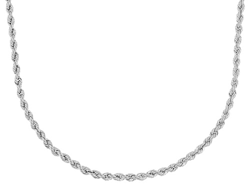 Stefano Oro® 14k White Gold 2.3mm Raffinato Rope 16" Necklace - Size 16