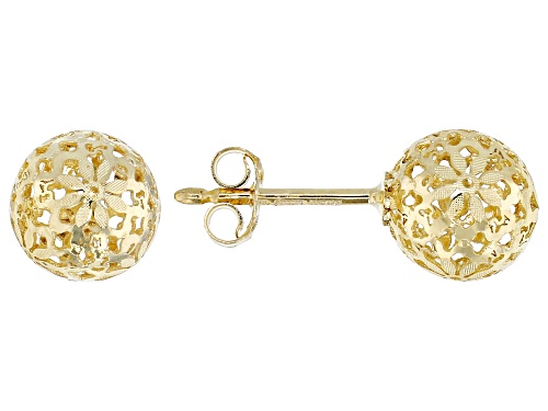 Stefano Oro® 14k Yellow Gold Flower Ricami Sfera Earrings