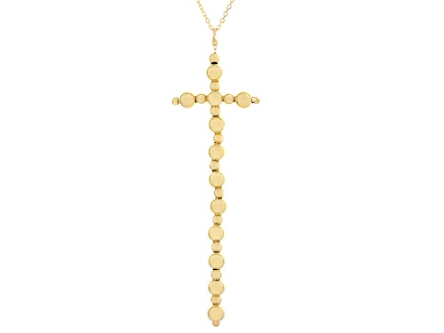 Stefano Oro® 14k Yellow Gold Swinging Bead Cross Necklace - Size 18