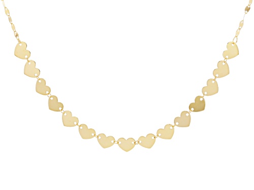 Stefano Oro® 14k Yellow Gold Line of Hearts Necklace - Size 18