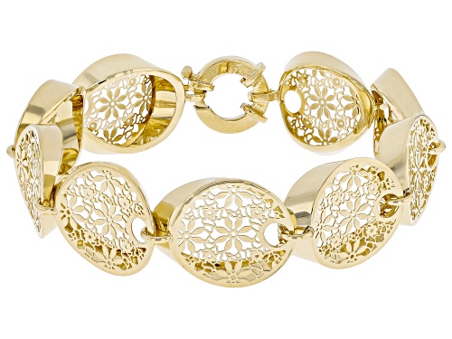 Stefano Oro® 14k Yellow Gold Flower Ricami Drops Bracelet - Size 7.5