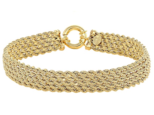 Stefano Oro® 14k Yellow Gold 9.5mm Raffinato Multi-Row Rope Bracelet - Size 7.5