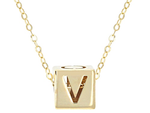 Stefano Oro® 14k Yellow Gold Love Script Cube 18" Necklace - Size 18