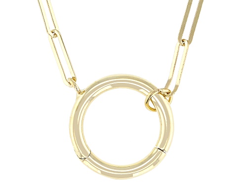 Stefano Oro® 14k Yellow Gold 1.85mm O-Ring Charm Holder Paperclip 18" Necklace - Size 18