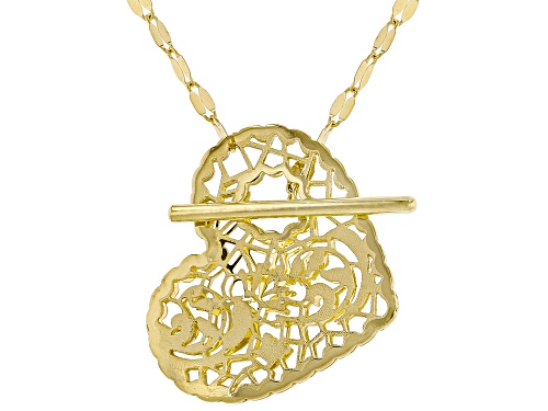 Stefano Oro® 14k Yellow Gold Heart Ricami 18" Necklace - Size 18