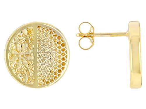 Stefano Oro® 14k Yellow Gold Ricami Button Earrings