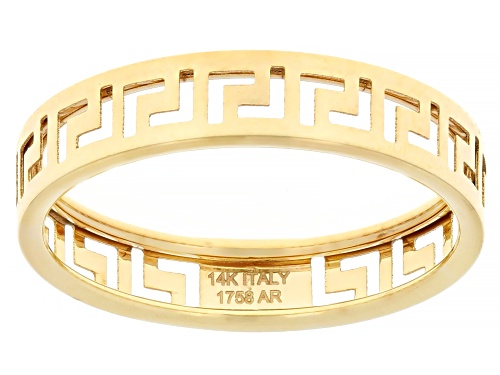 Stefano Oro® 14k Yellow Gold 4.3mm Greek Key Cut-Out Ring - Size 7