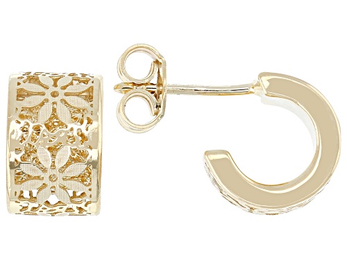 Stefano Oro® 14k Yellow Gold Ricami J-Hoop Earrings