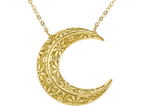 Stefano Oro® 14k Yellow Gold Ricami Moon 18" Necklace - Size 18