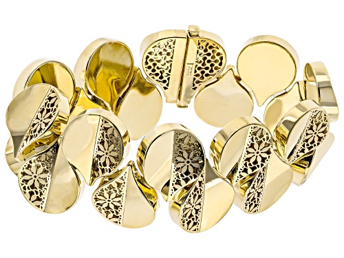 14k Yellow Gold Ricami Leaf Bracelet - Size 7.5