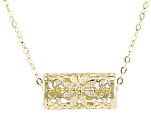 Stefano Oro® 14k Yellow Gold Fiori Ricami Barrel 18" Necklace - Size 18