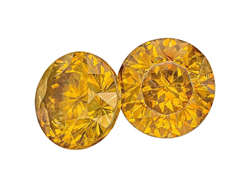 Set of two Spanish sphalerite 3.58ctw 7mm round