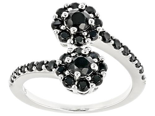 1.83ctw Black Spinel Rhodium Over Sterling Silver Ring - Size 7