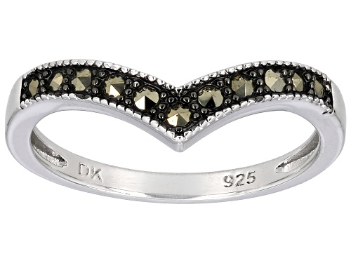 0.25ctw Marcasite, Black Rhodium Over Sterling Silver Ring - Size 8