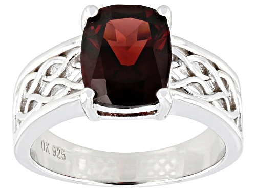 3.00ctw Vermelho Garnet™ Rhodium Over Sterling Silver Ring - Size 6