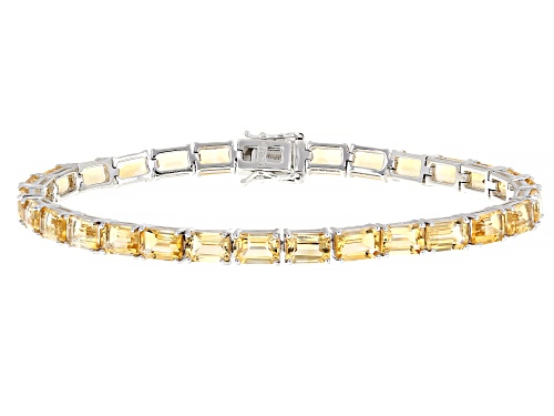 15.99ctw Citrine Rhodium Over Sterling Silver Bracelet - Size 8