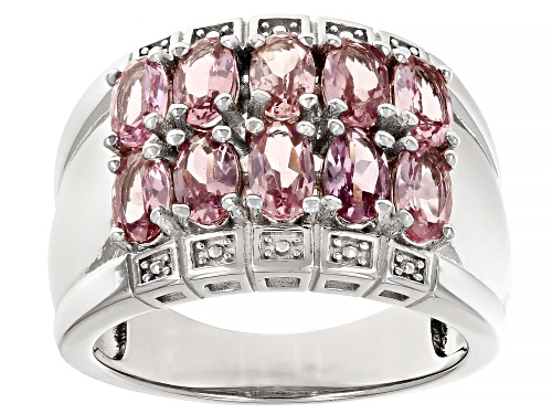 2.30ctw Pink Color Shift Garnet Rhodium Over Sterling Silver Ring - Size 7