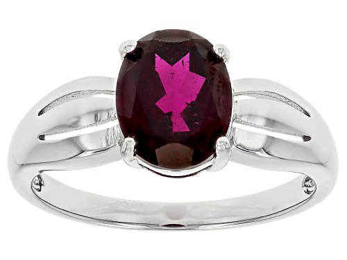 2.13ct Oval Rhodolite Rhodium Over Sterling Silver Ring - Size 10