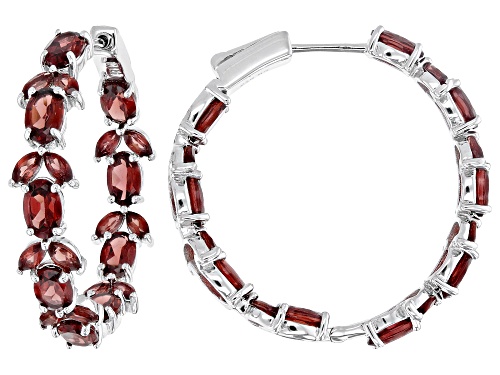 11.80ctw Vermelho Garnet™ Rhodium Over Sterling Silver Earrings