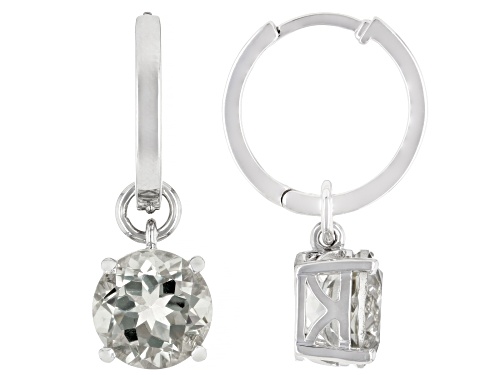 5.95ctw Green Prasiolite Rhodium Over Sterling Silver Earrings