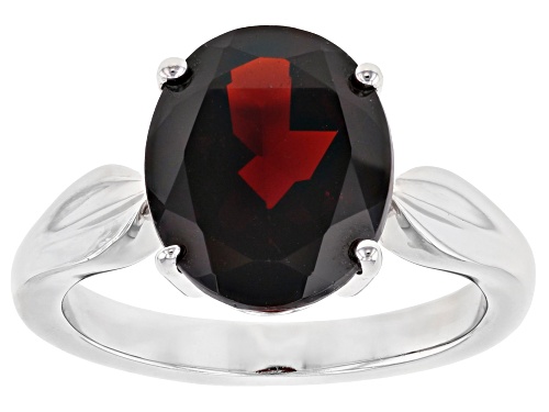 5.00ct Oval Vermelho Garnet™ Solitaire Rhodium Over Sterling Silver Ring - Size 7
