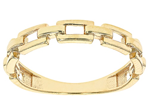 18K Yellow Gold Over Sterling Silver Fancy Paper Clip Ring - Size 7