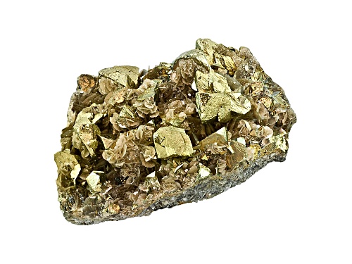 Chinese Chalcopyrite And Siderite Specimen.  Color, Shape And Size Will Vary.