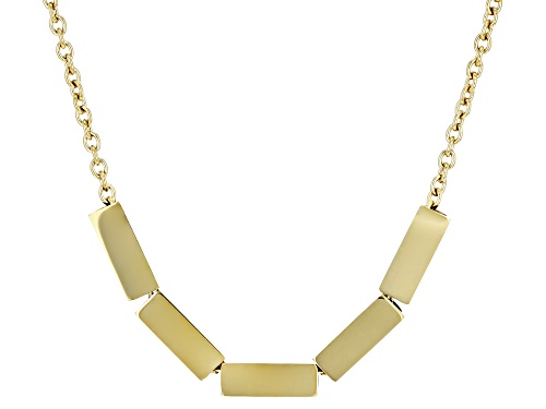 Sophisticated Steel® Yellow Gold Tone Stainless Steel Tube Bar Adjustable 18 Inch Necklace - Size 18