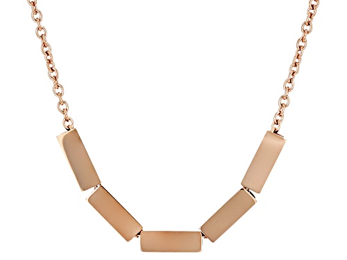 Sophisticated Steel® Rose Tone Stainless Steel Tube Bar Adjustable 18 Inch Necklace - Size 18