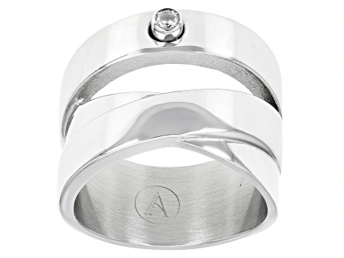Sophisticated Steel® Stainless Steel With Bella Luce® Split Band Ring - Size 5