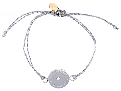 Know Your Value® Stainless Steel Adjustable Cord Bracelet With Crystal - Size 9.5