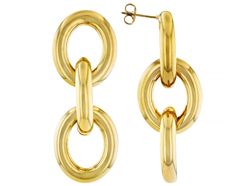Sophisticated Steel® Gold Tone Stainless Steel Link Earrings