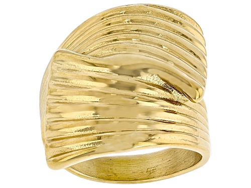 Sophisticated Steel® Gold Tone Stainless Steel Bypass Ring - Size 10