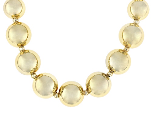 Sophisticated Steel® 18K Yellow Gold Over Stainless Steel 8-16mm Graduated Beaded 18" Necklace - Size 18