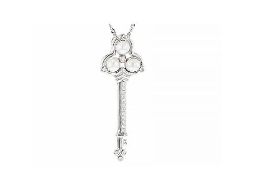 Photo of 4-5mm Cultured Freshwater Pearl & Bella Luce® Cubic Zirconia Rhodium Over Silver Pendant W/ Chain