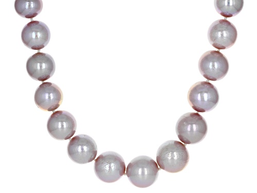 Genusis™ 9-13mm Lavender Cultured Freshwater Pearl Rhodium Over Sterling Silver 20 Inch Necklace - Size 20