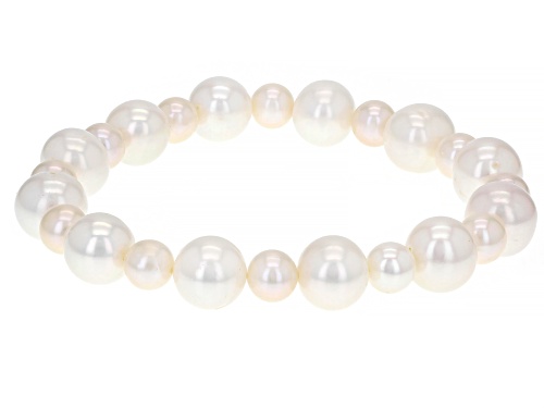 Photo of 6-7mm & 9-10mm White Cultured Freshwater Pearl Stretch Bracelet