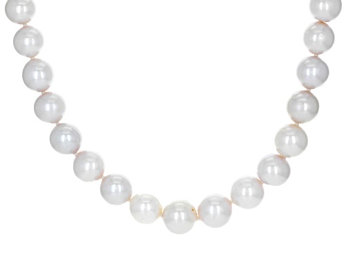 Genusis™ 9.5-12mm White Cultured Freshwater Pearl Rhodium Over Sterling Silver 20 Inch Necklace - Size 20