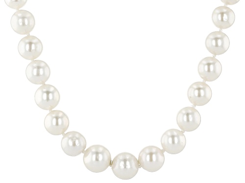 Genusis™ 9-11mm White Cultured Freshwater Pearl Rhodium Over Sterling Silver 20 Inch Necklace - Size 20