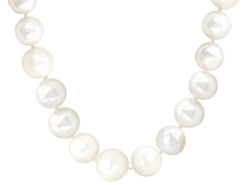 Genusis™ 11-13mm White Cultured Freshwater Pearl Rhodium Over Sterling Silver 22 Inch Necklace - Size 22