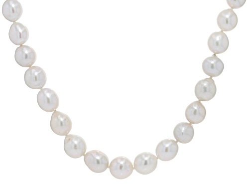 Genusis™ 10.5-12.5mm White Cultured Freshwater Pearl Rhodium Over Sterling Silver Necklace - Size 20