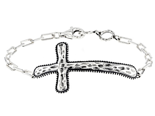 Artisan Collection of Israel™ Sterling Silver Textured Cross Bracelet - Size 8