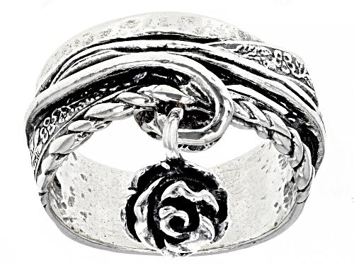 Artisan Collection of Israel™ Sterling Silver Rose Charm Ring - Size 6