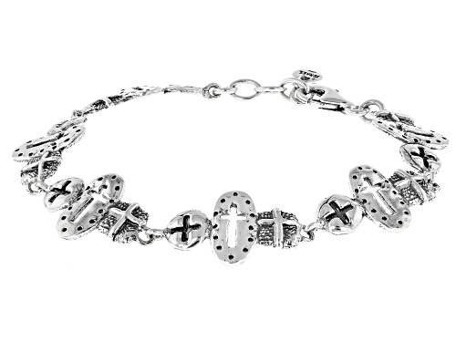 Artisan Collection of Israel™ Sterling Silver Cross Station Bracelet - Size 7.5