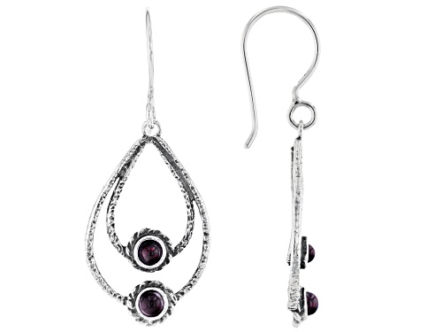 Artisan Collection of Israel™ 3mm Garnet Sterling Silver Open Design Earrings